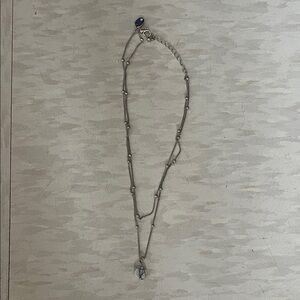 Layered Silver Tone Necklace With Pendant